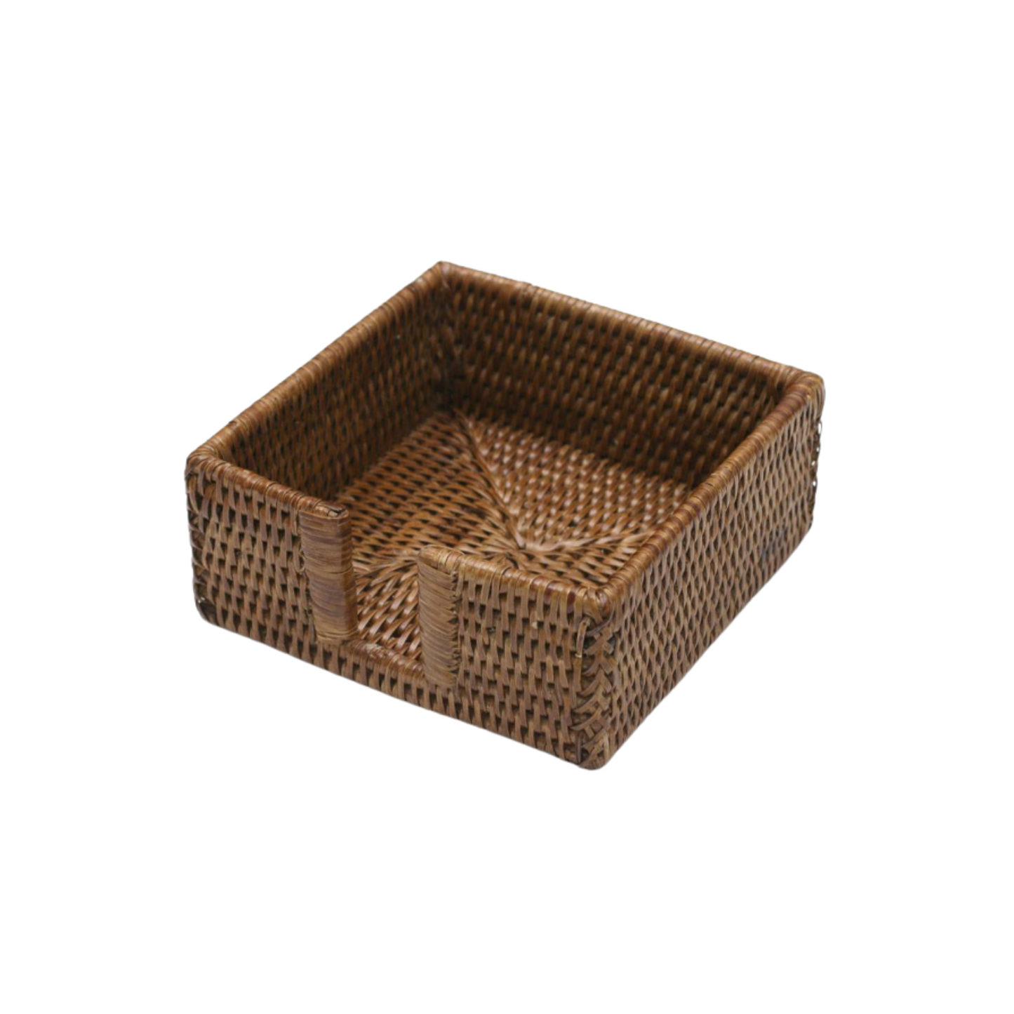 Cocktail Napkin Holder - Dark Natural Rattan