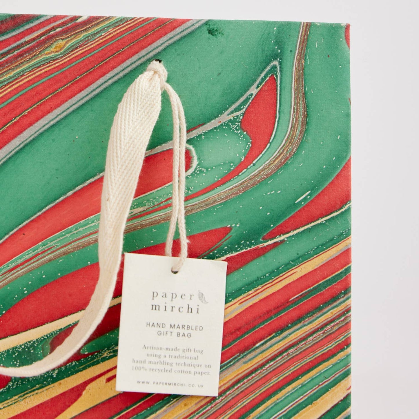 Hand Marbled Christmas Gift Bags - Medium