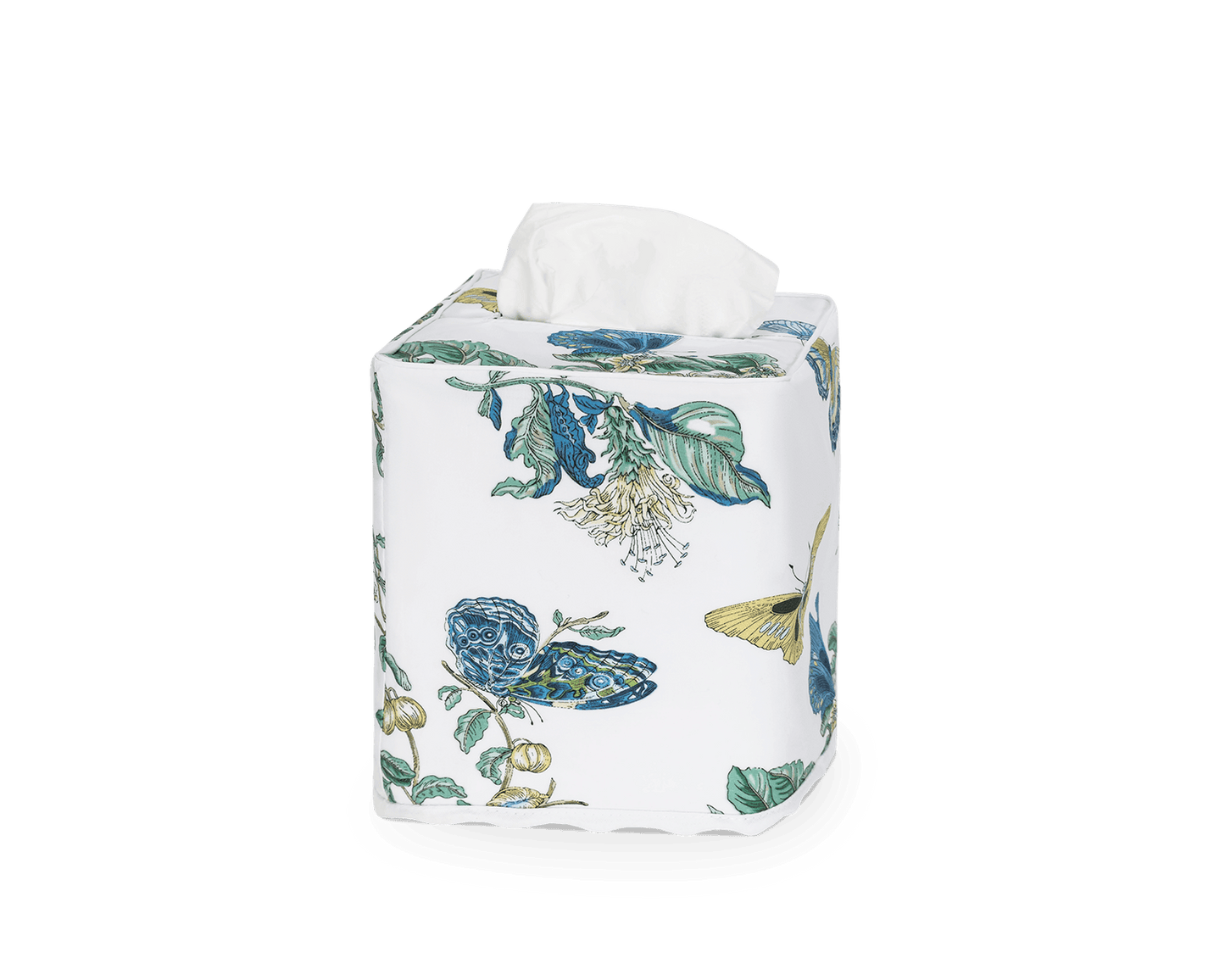Cotton Tissue Box Cover - Butterfly/Blue