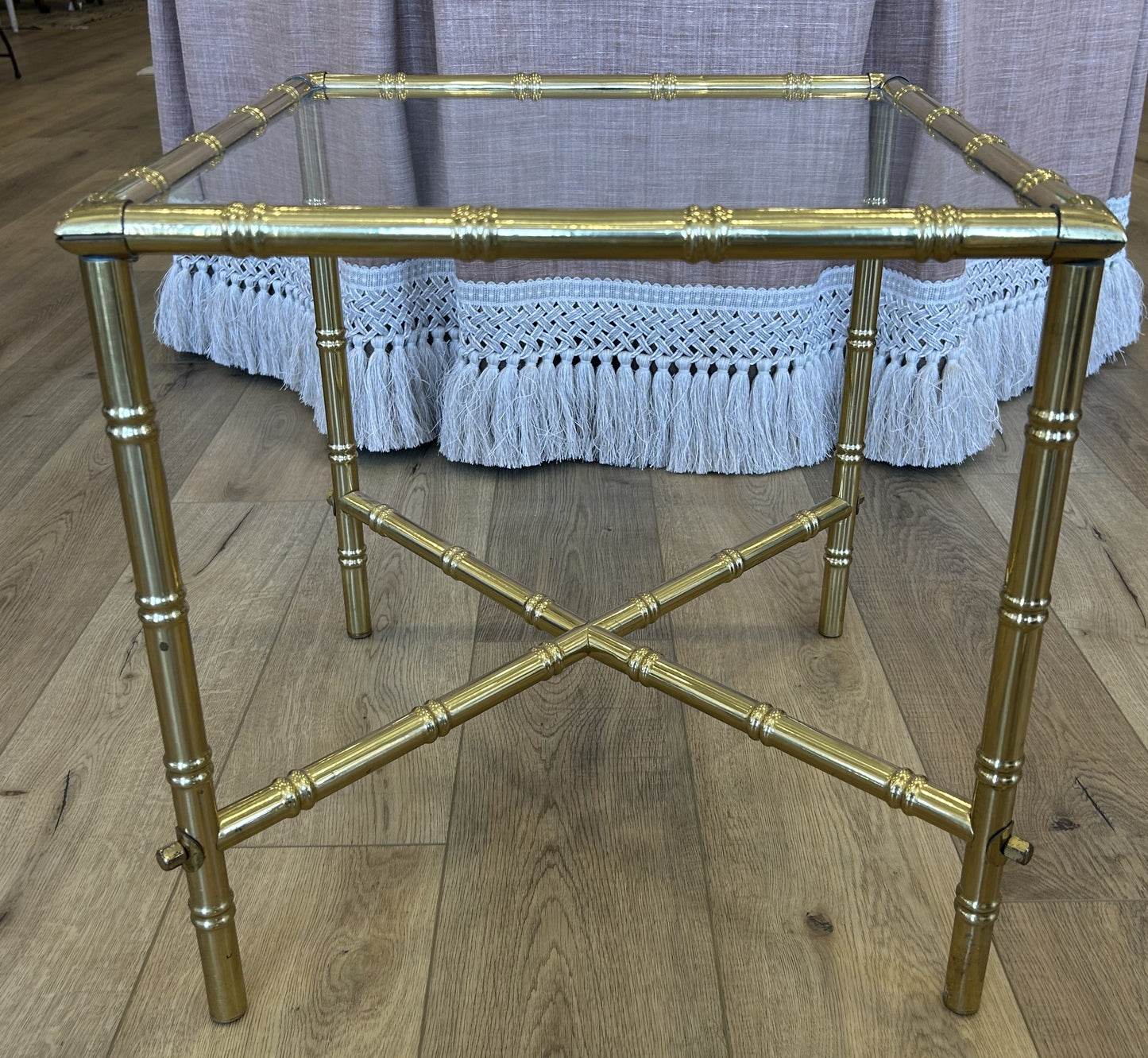 Pair of Brass Bamboo Style Side Tables