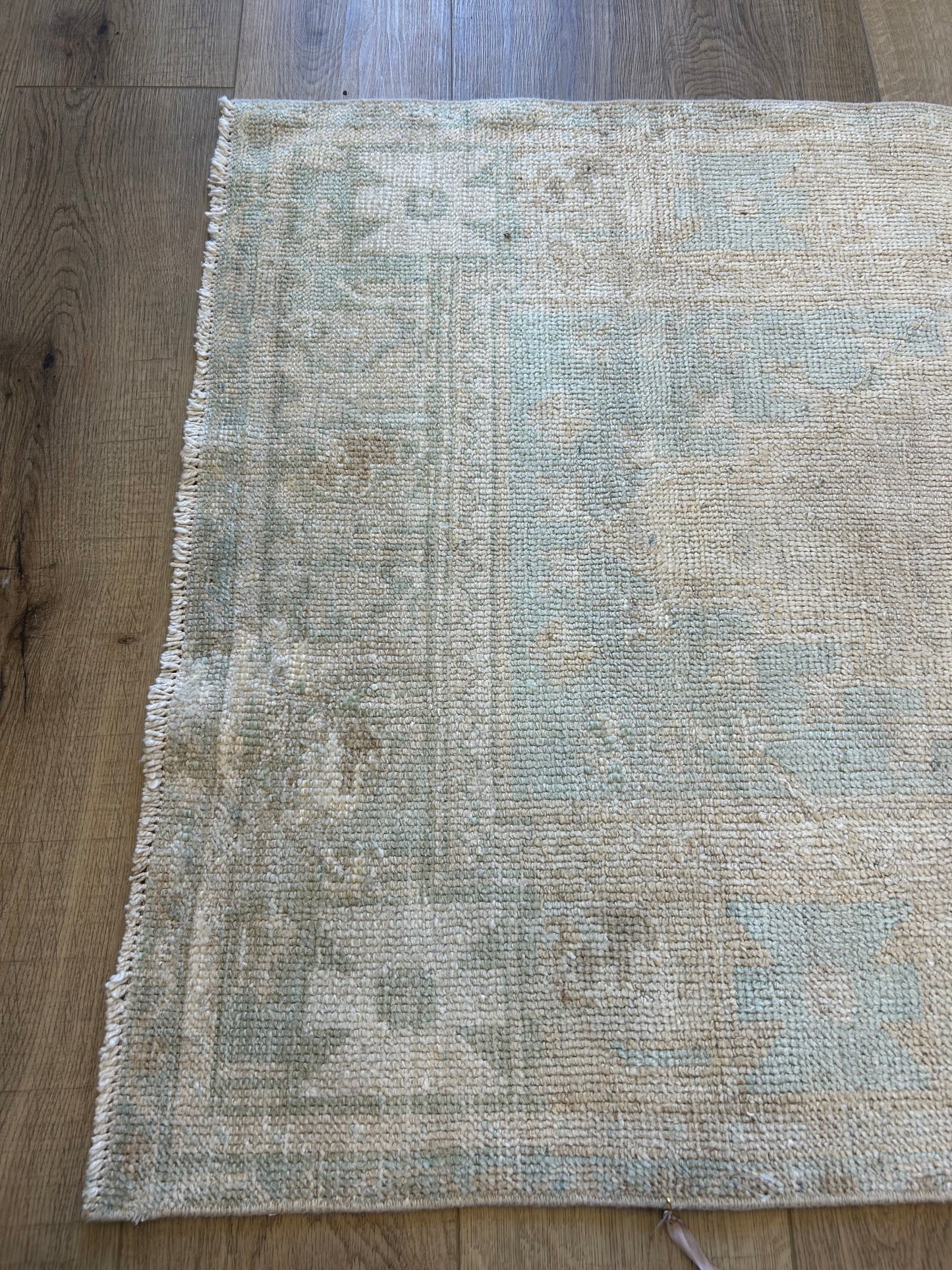 Celadon/Beige Turkish Runner - 32 x 58