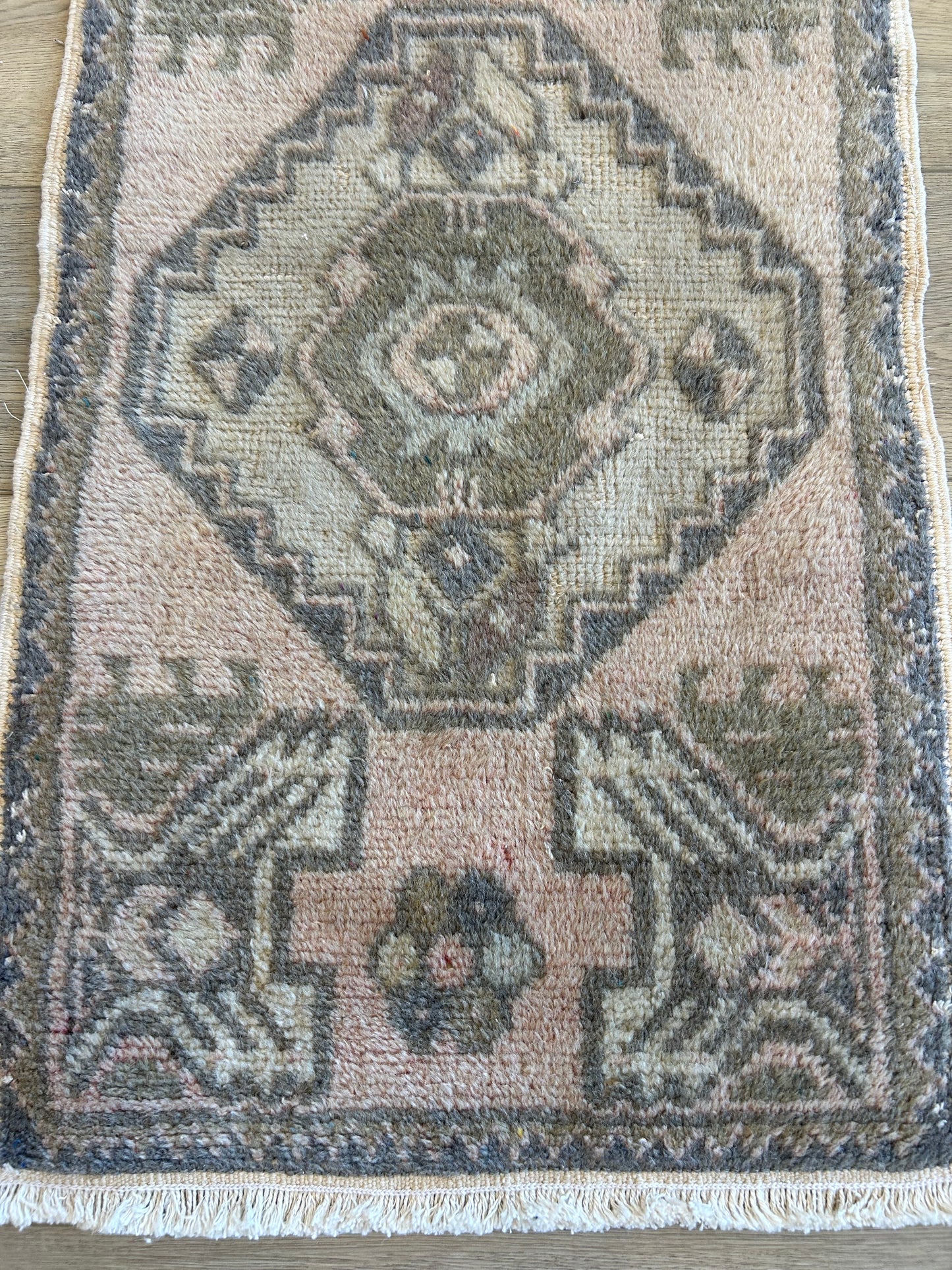 Rose and Olive Turkish Runner - 19.5 x 37