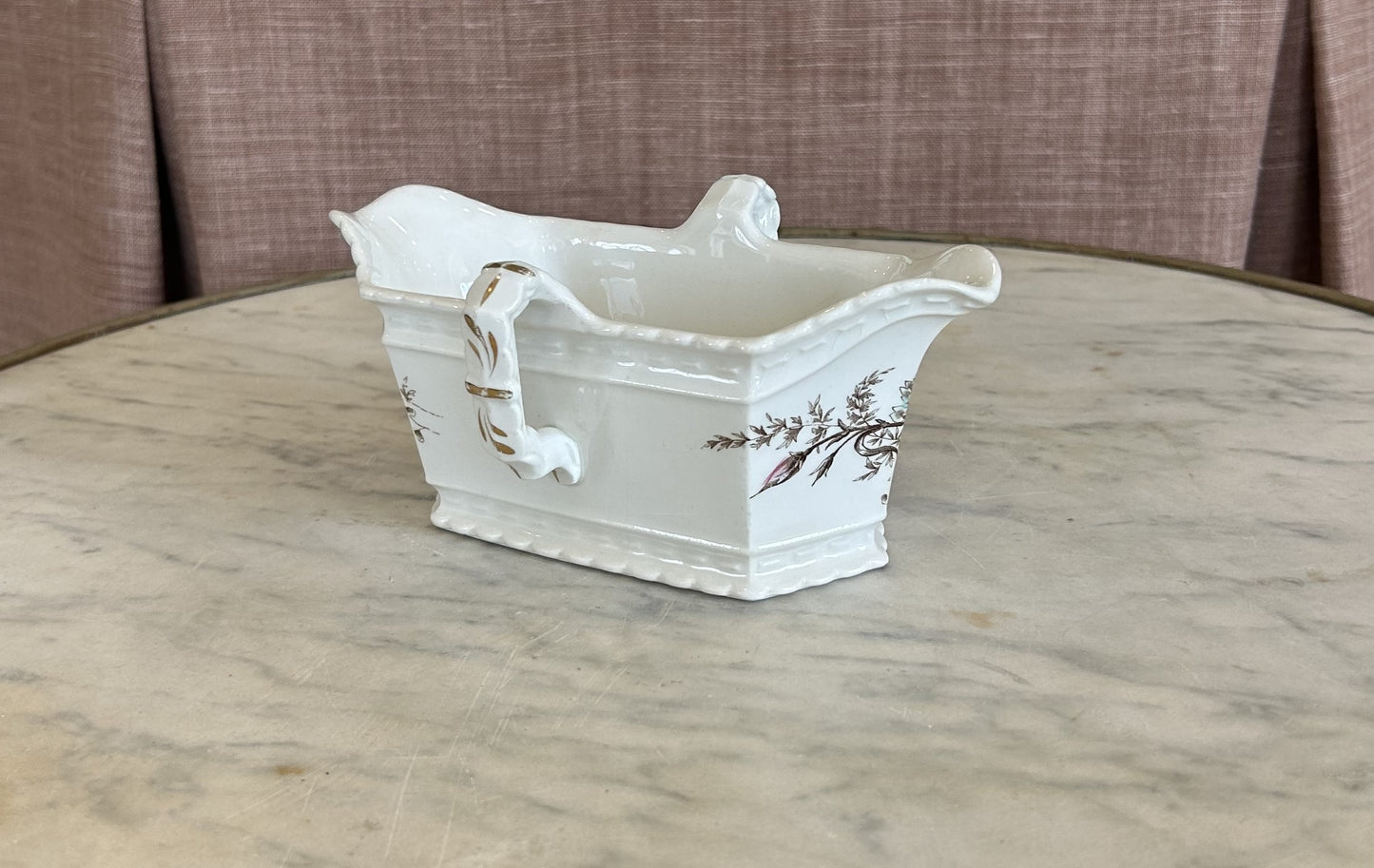 Transferware Gravy Boat - Brown Floral