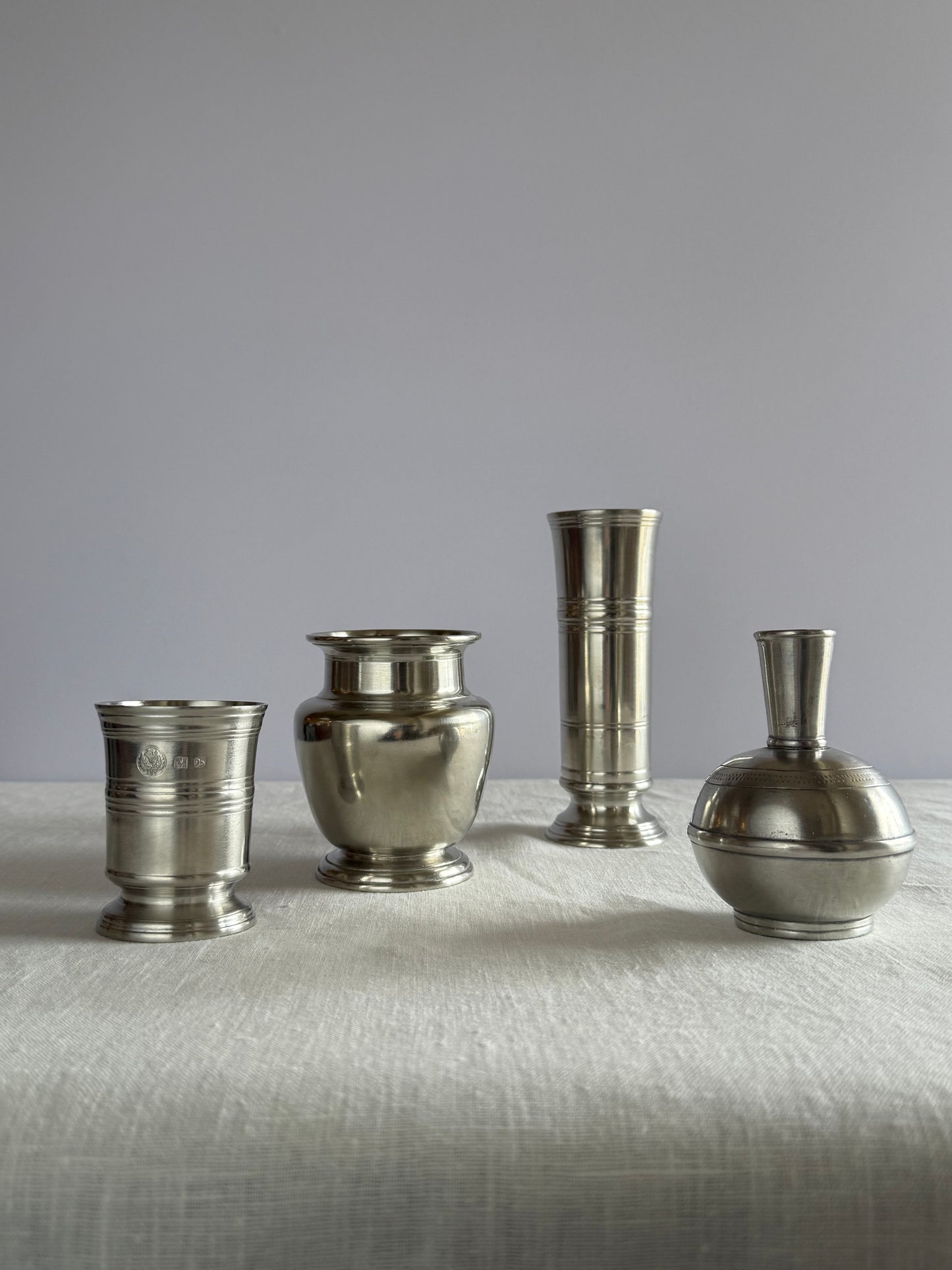 Pewter Rimmed Vase - Petite