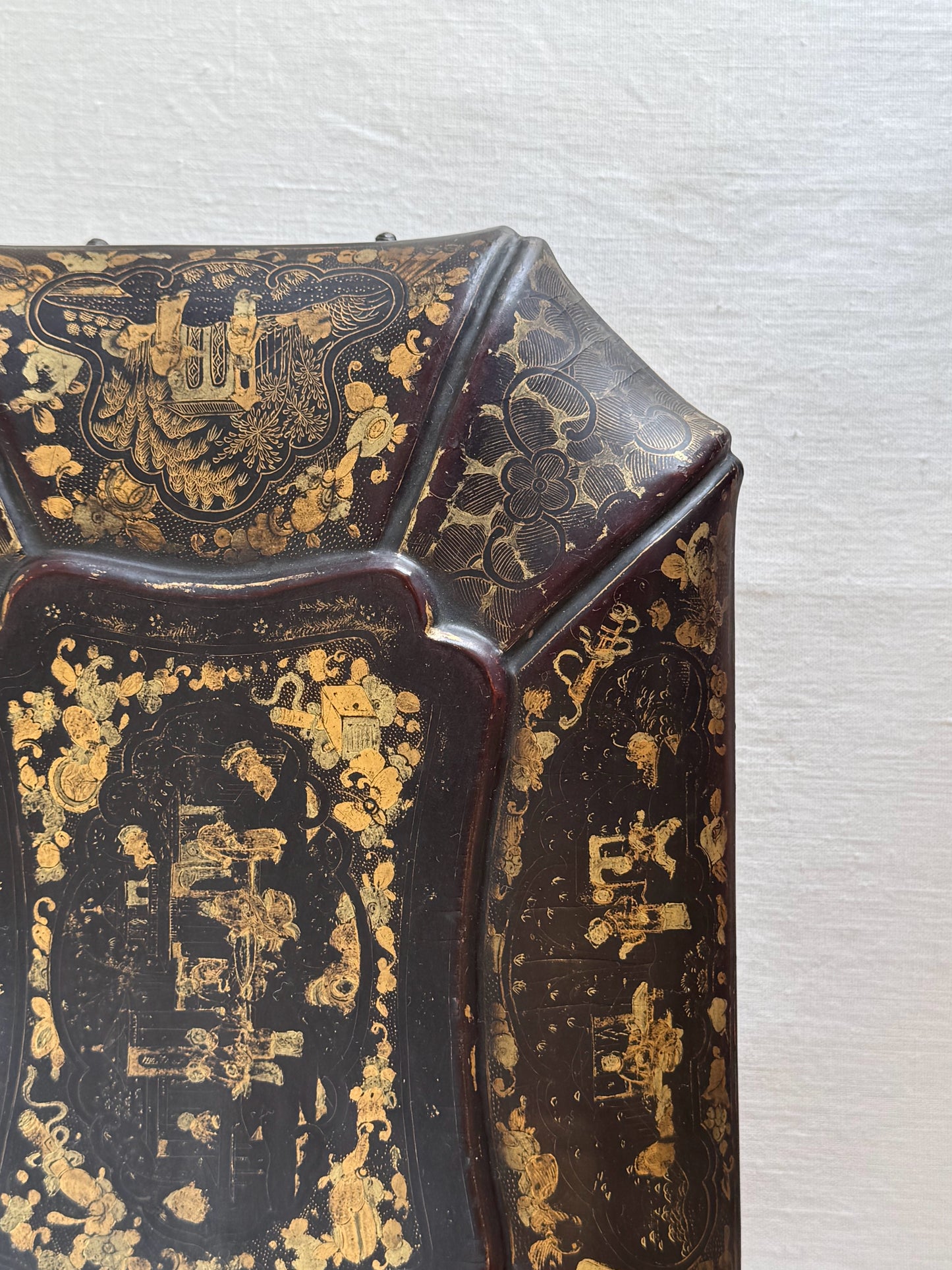 Large Lacquered Chinoiserie Writing Box