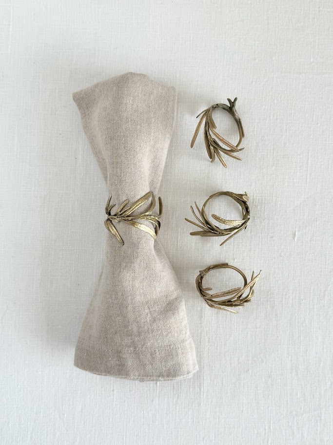 Rosemary Napkin Rings - Set/8, Gold