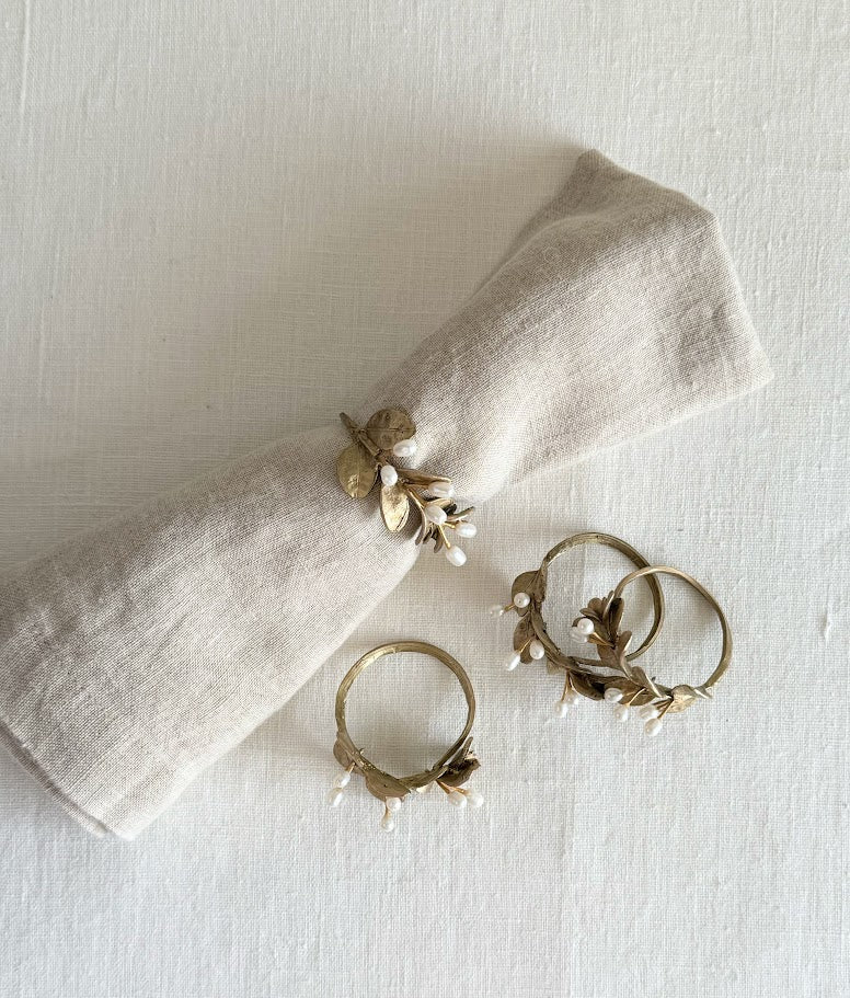 Boxwood Napkin Rings - Set/8, Gold