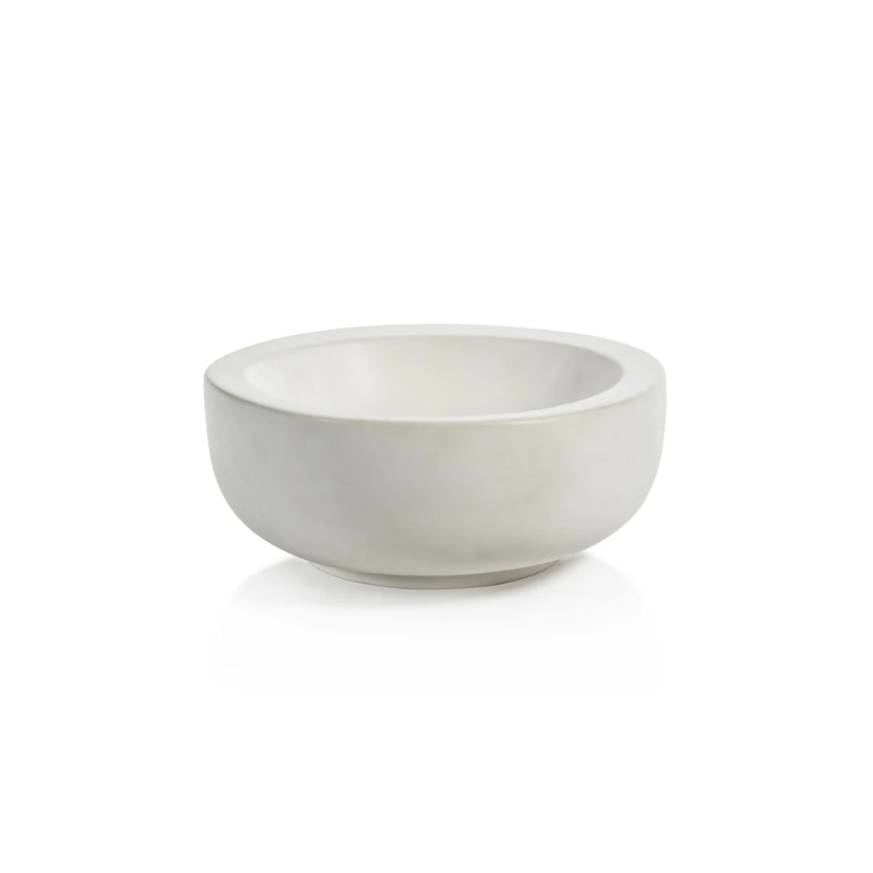 Soft Organic Shape Bowl in Matte White Ceramic, Medium