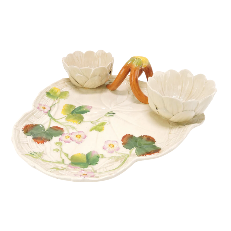 George Jones Creamware Strawberry Server