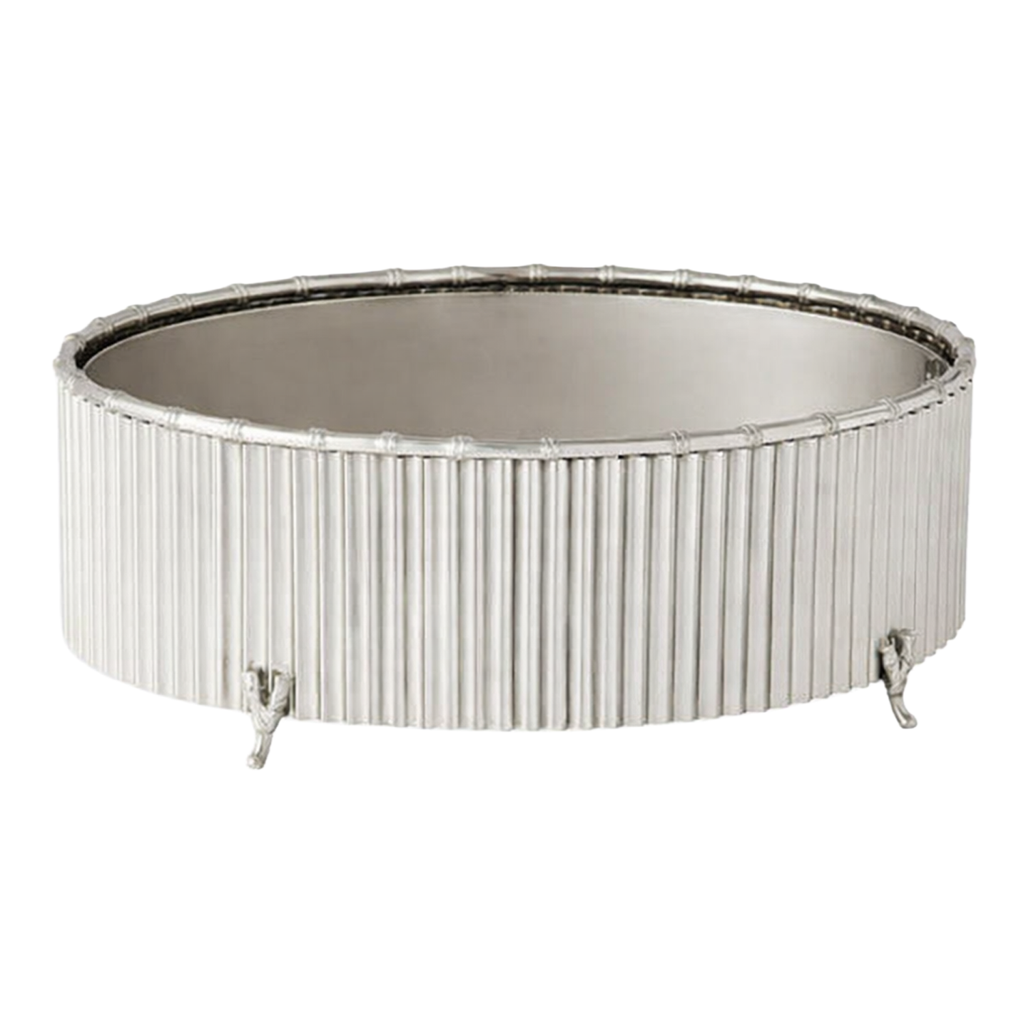 Corrugated Bamboo Cachepot - Nickle/Large