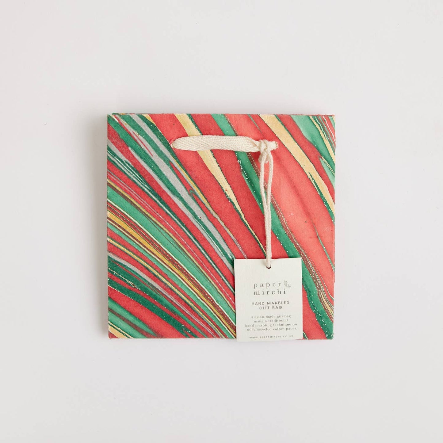Hand Marbled Christmas Gift Bags - Small
