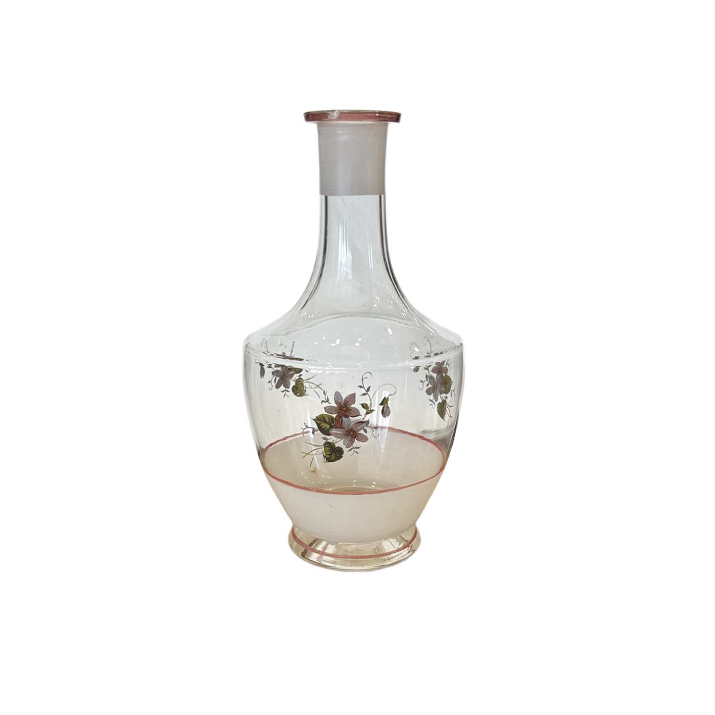 Glass Vase with Pink Floral Details