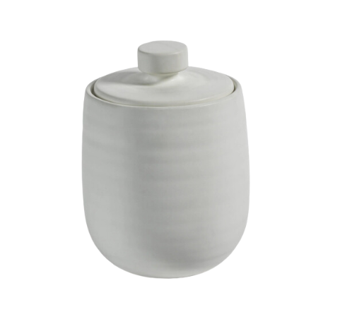 White Ceramic Lidded Jar - Large