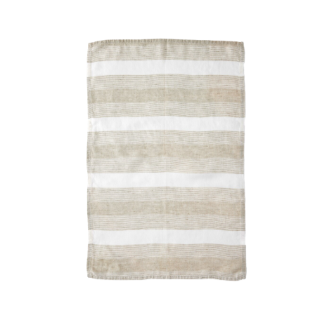 Porto Stripe Linen Tea Towels - Set/2, Earth