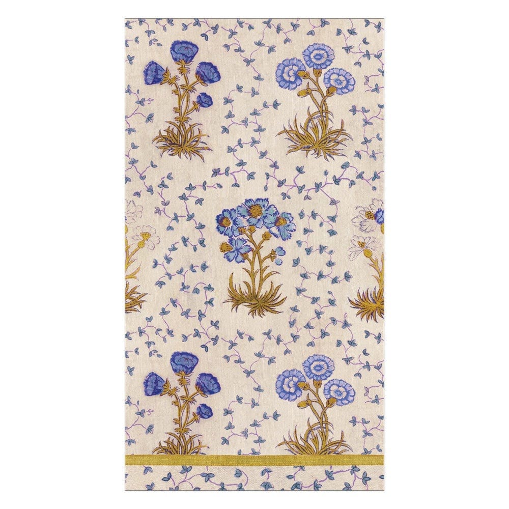 Semis de Fleurs Guest Towel Napkins - Blue