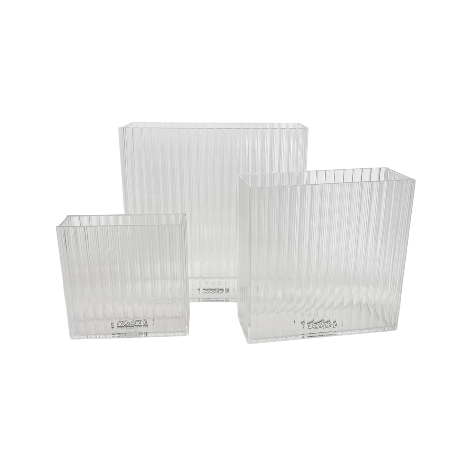 Ribbed Square Window Vases