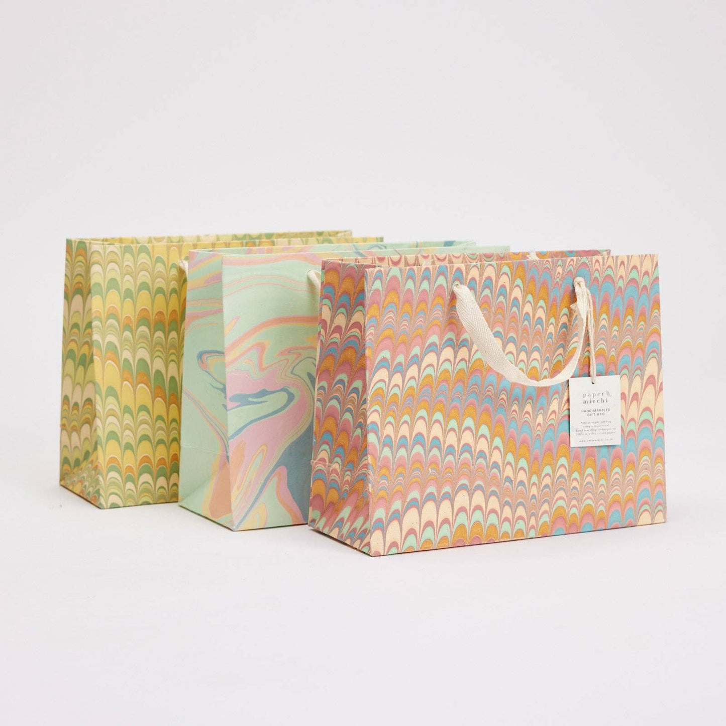 Hand Marbled Gift Bags (Medium) - Bouquet