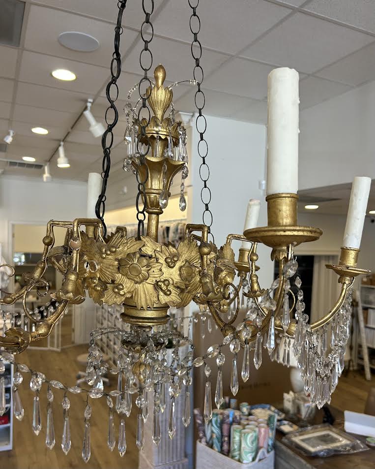 Austrian Giltwood and Crystal Chandelier