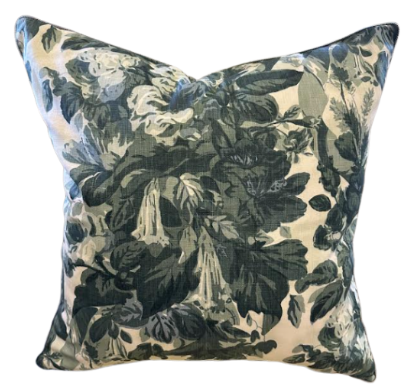 Pair of Cyan Floral Pillows