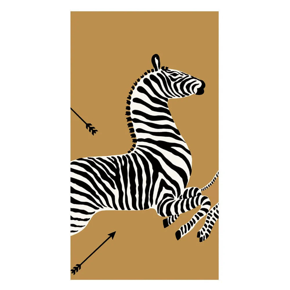 Zebra Guest Towel Napkins - Gold