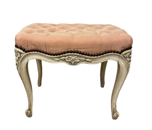 Antique Painted Stool  with Decorative Carving