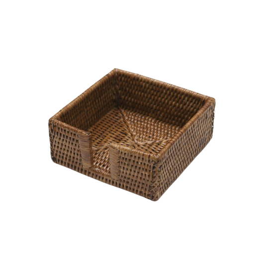Cocktail Napkin Holder - Dark Natural Rattan