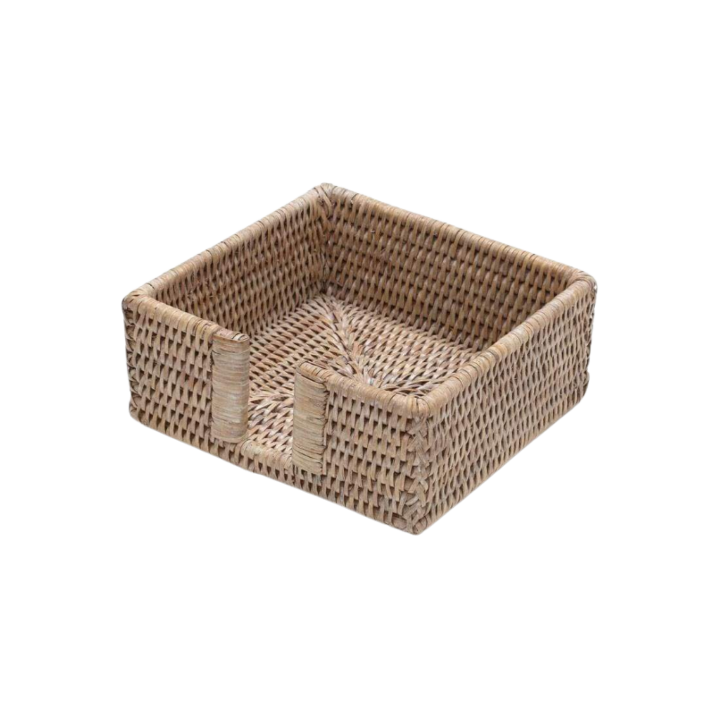 Cocktail Napkin Holder - White Natural Rattan