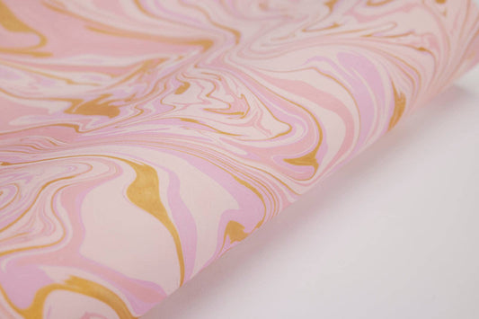 Hand Marbled Wrapping Paper Sheets S/2 - Free Spirit Marshmallow