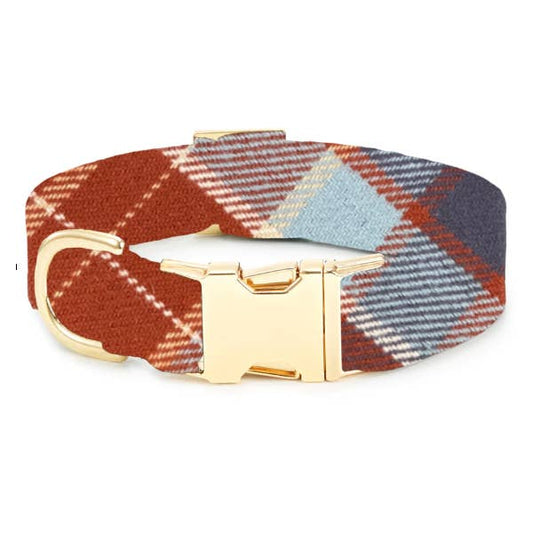 Maple Plaid Flannel Dog Collar - Medium