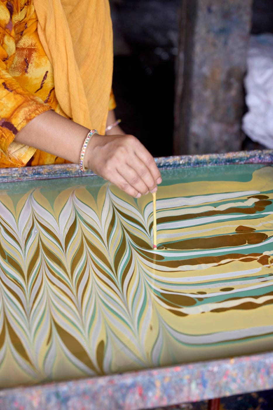 Hand Marbled Gift Bags (Medium) - Bouquet