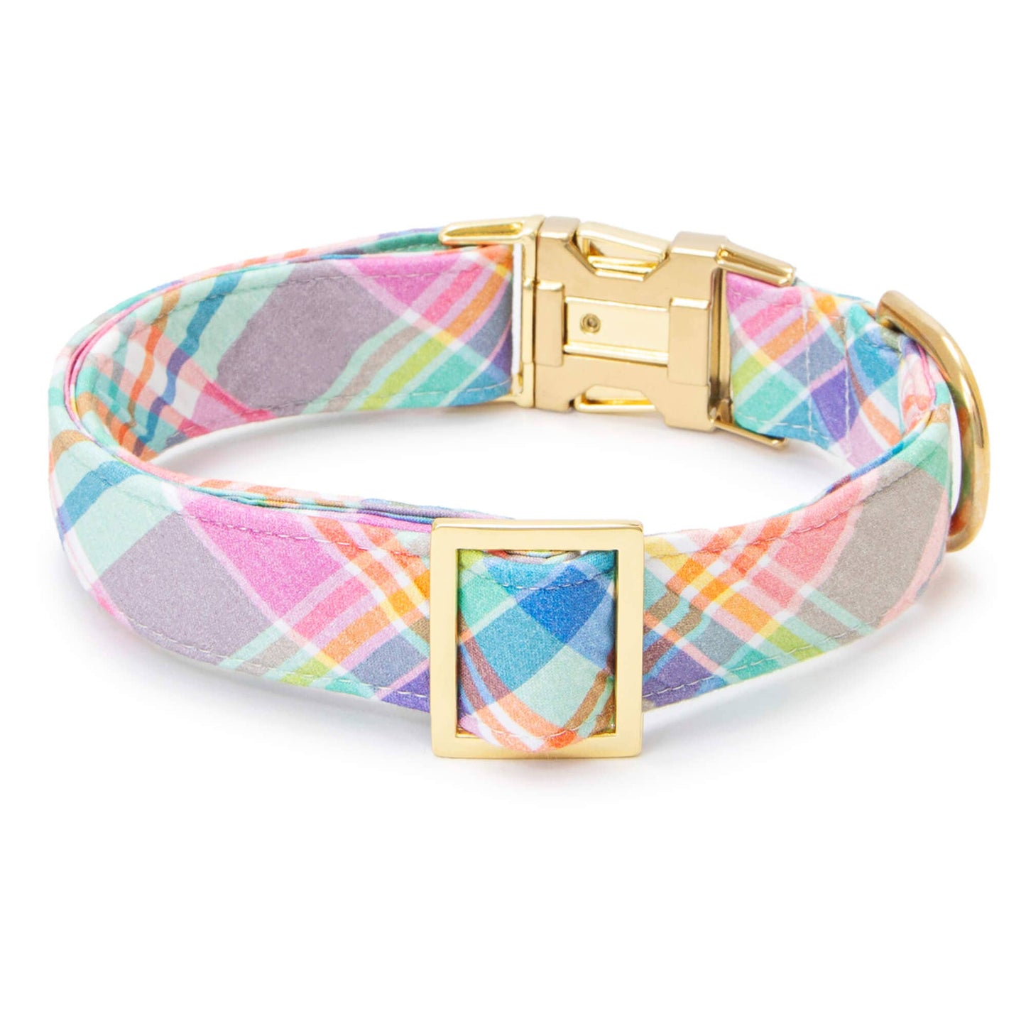 Blooming Plaid Spring Dog Collar - Medium