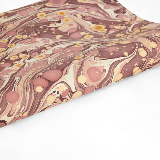 Pebble Marbled Wrapping Paper - Burgundy/Gold