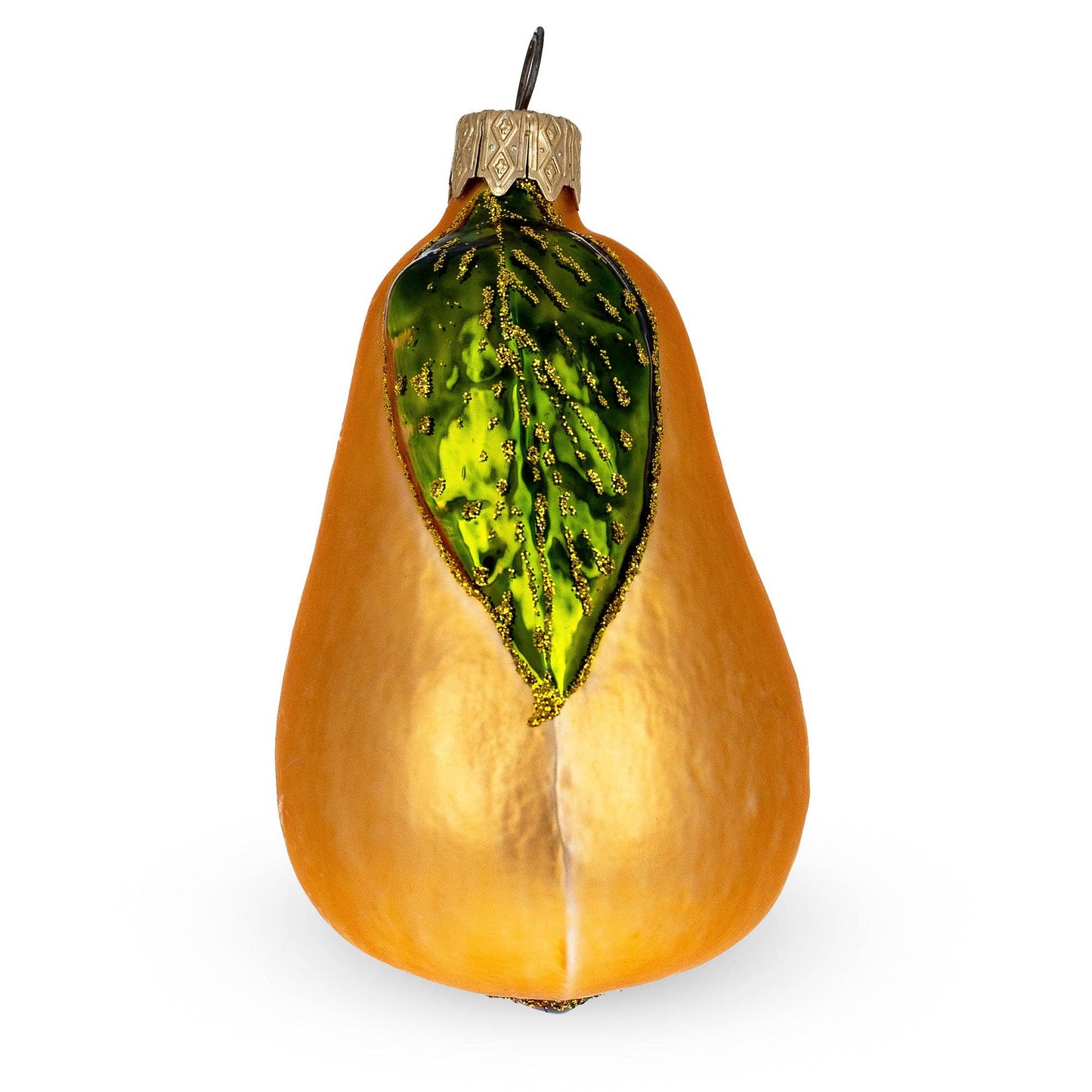 Pear with Green Leaf Ornament