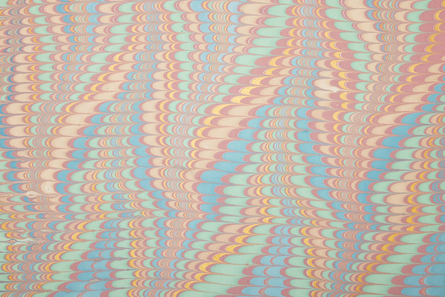 Hand Marbled Wrapping Paper Sheets S/2 - Scallops Mint Rose