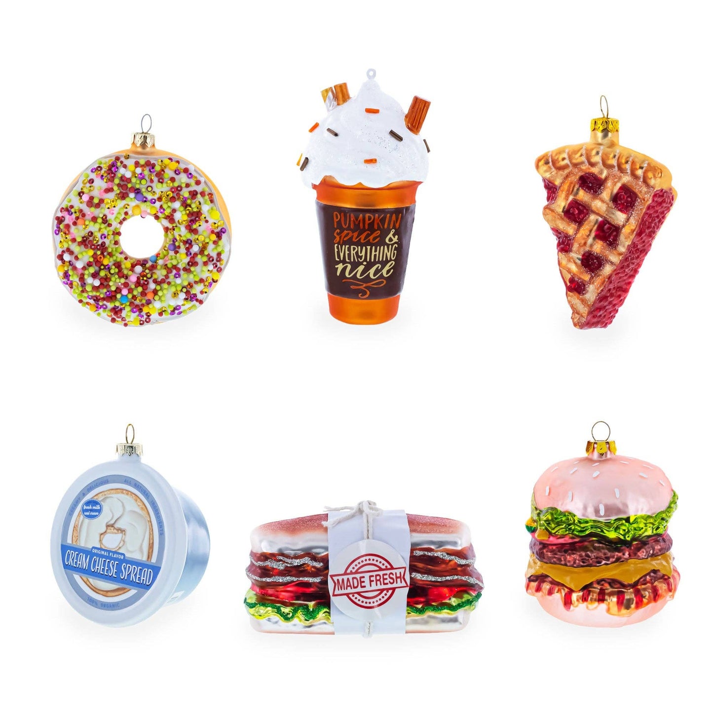 Orange with Shiny Leaf Glass Ornament