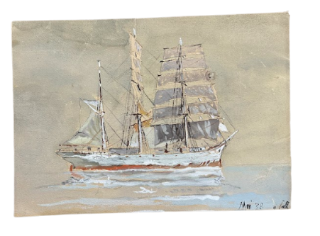 French Sailboat Painting
