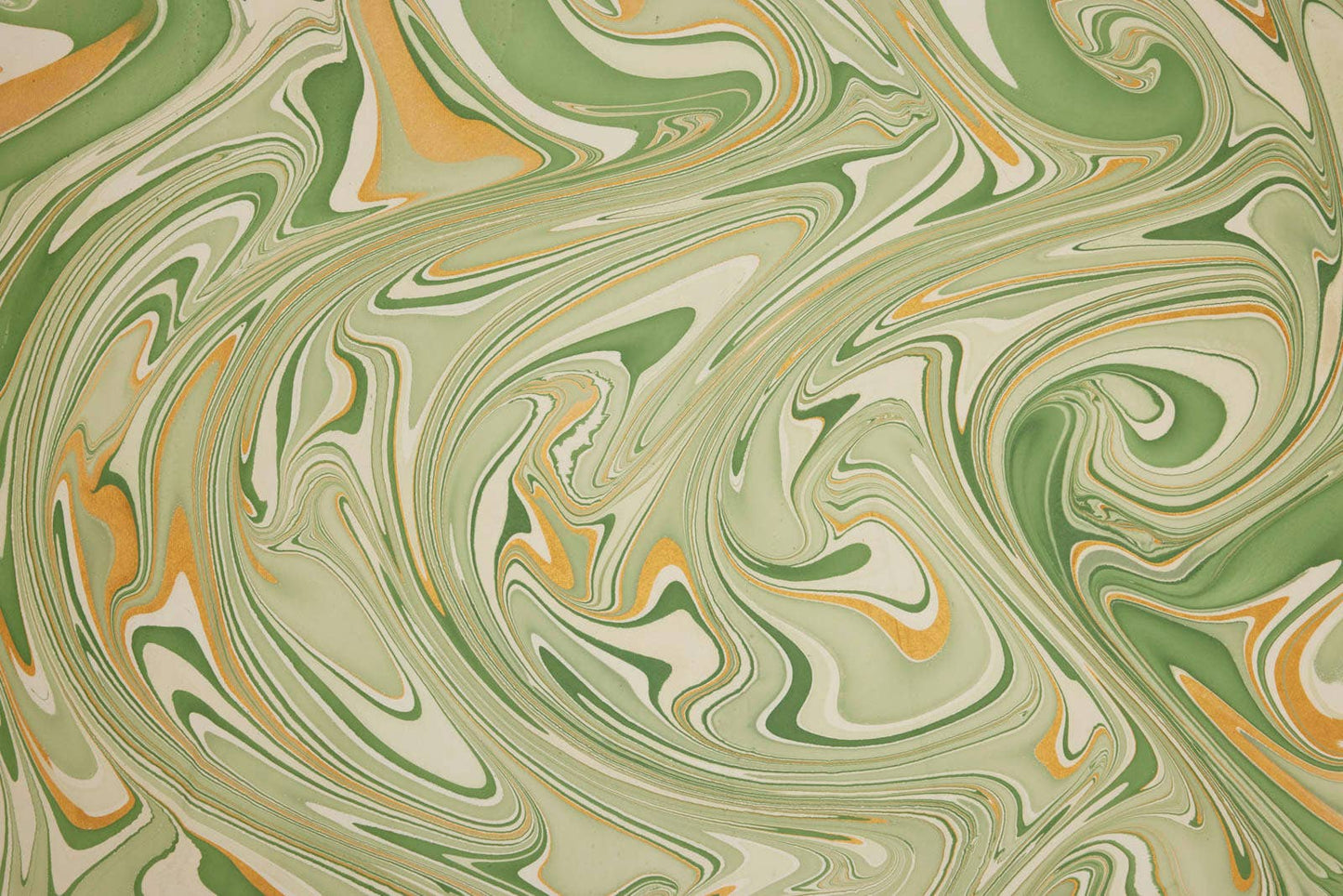 Hand Marbled Wrapping Paper Sheets S/2 - Waves Matcha
