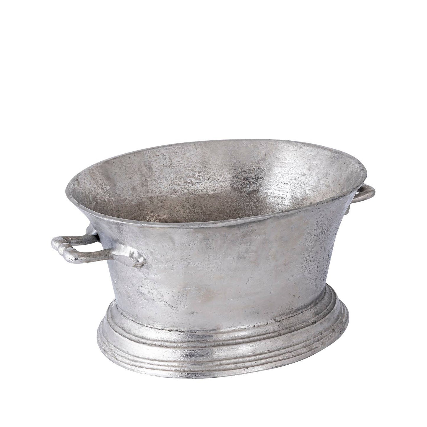 Cast Aluminum Ice Bucket/Wine Cooler - Raw Nickel