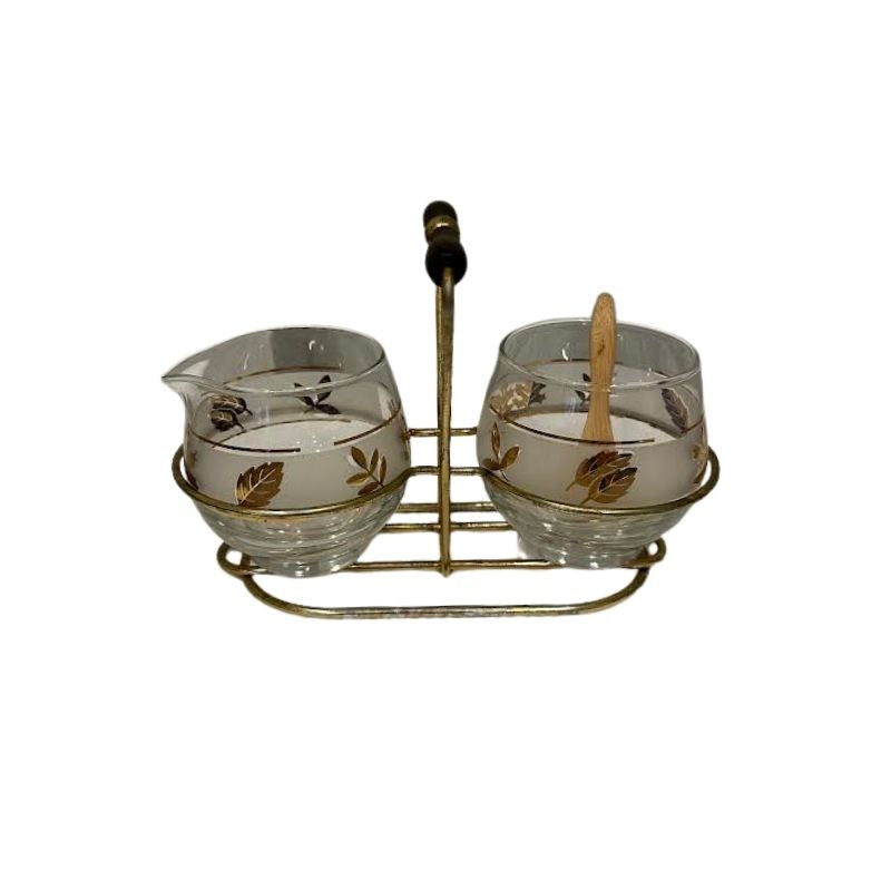 Vintage sugar & creamer with carrier