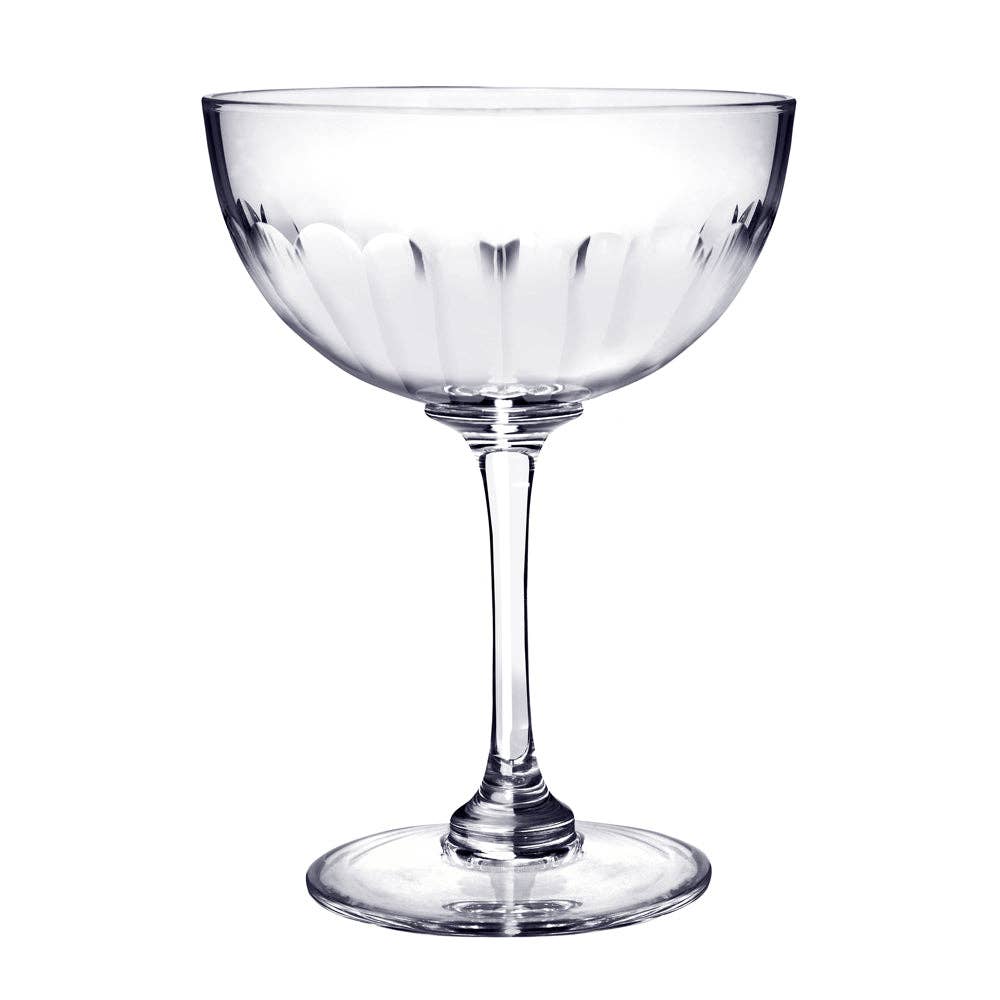 A Pair of Crystal Champagne Saucers All Designs: Ovals