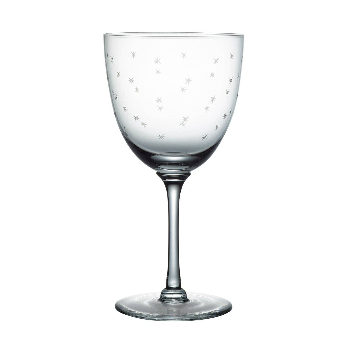Large Crystal Wine Glasses with Stars Design: 6