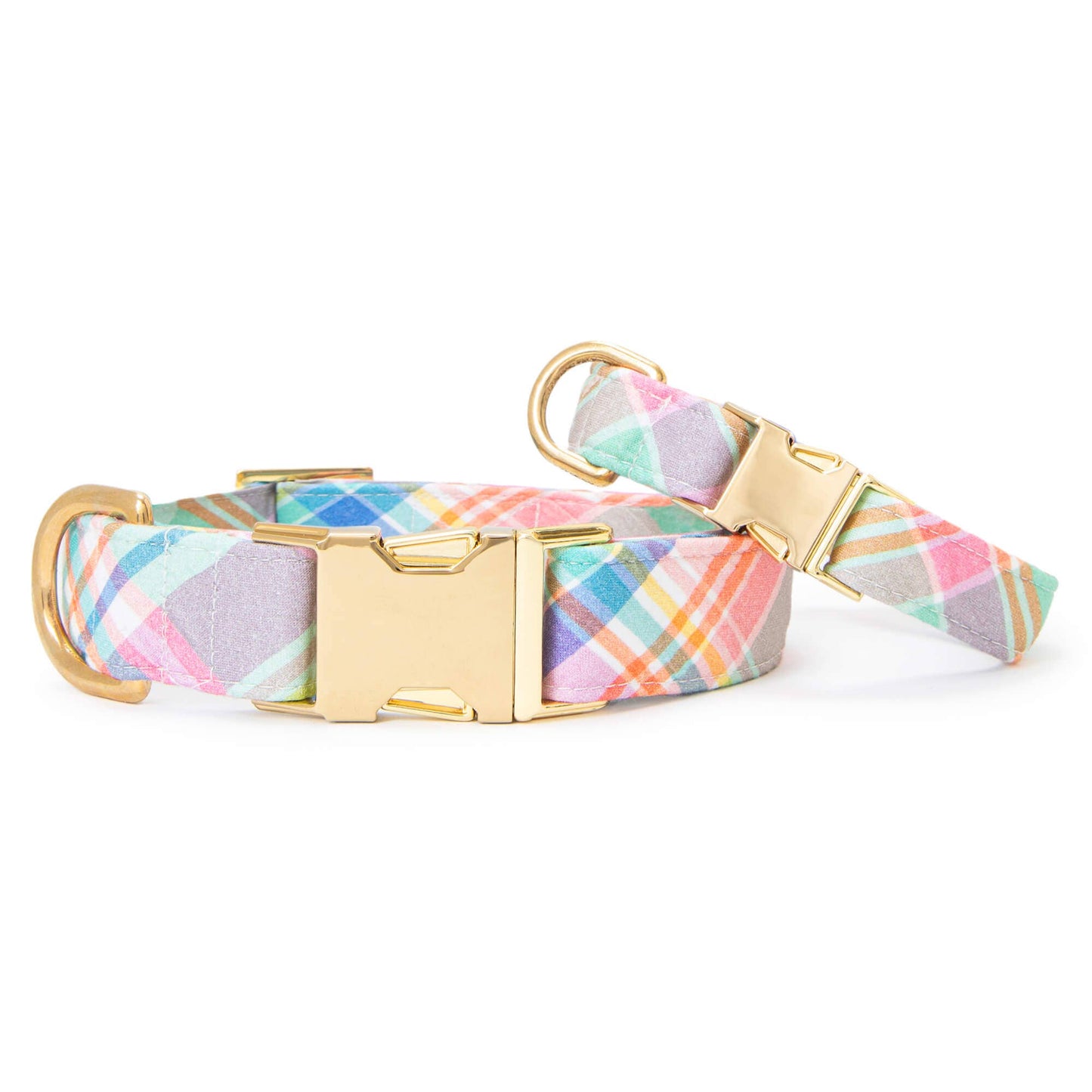 Blooming Plaid Spring Dog Collar - Medium