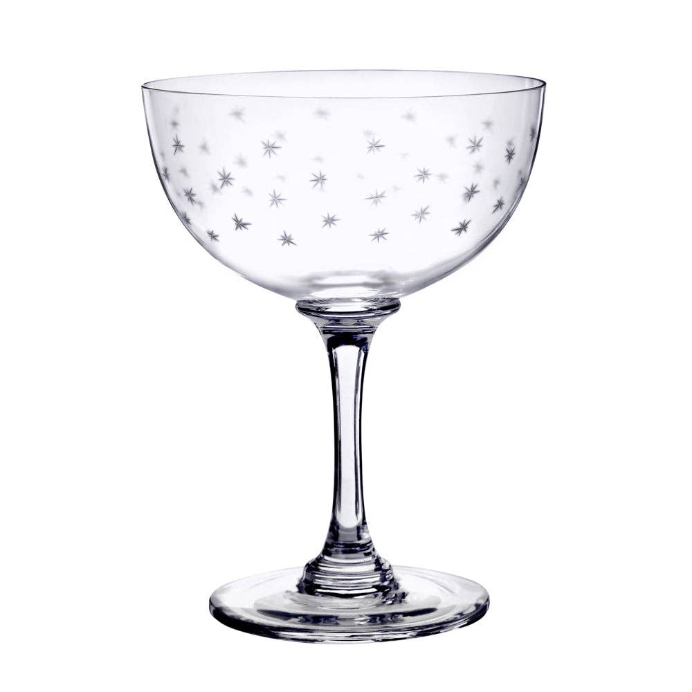A Pair of Crystal Champagne Saucers All Designs: Ovals
