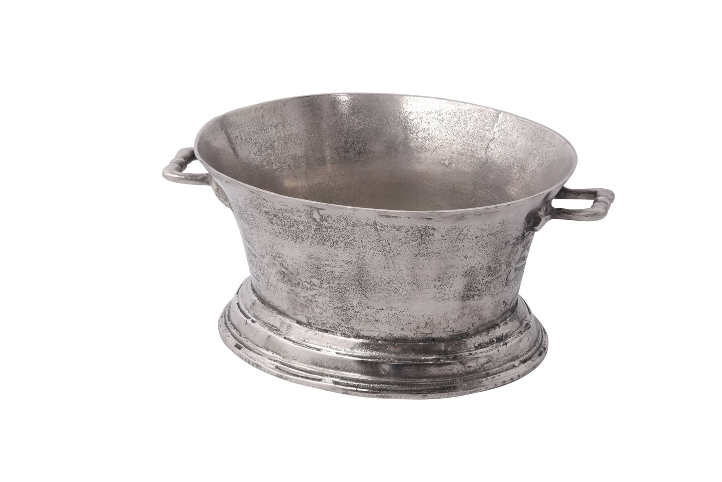 Cast Aluminum Ice Bucket/Wine Cooler - Raw Nickel