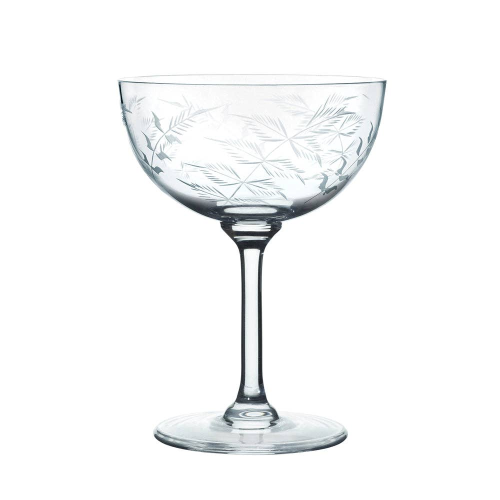 A Pair of Crystal Champagne Saucers All Designs: Ovals