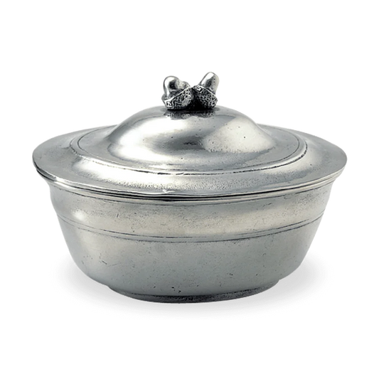 Pewter Acorn Lidded Bowl