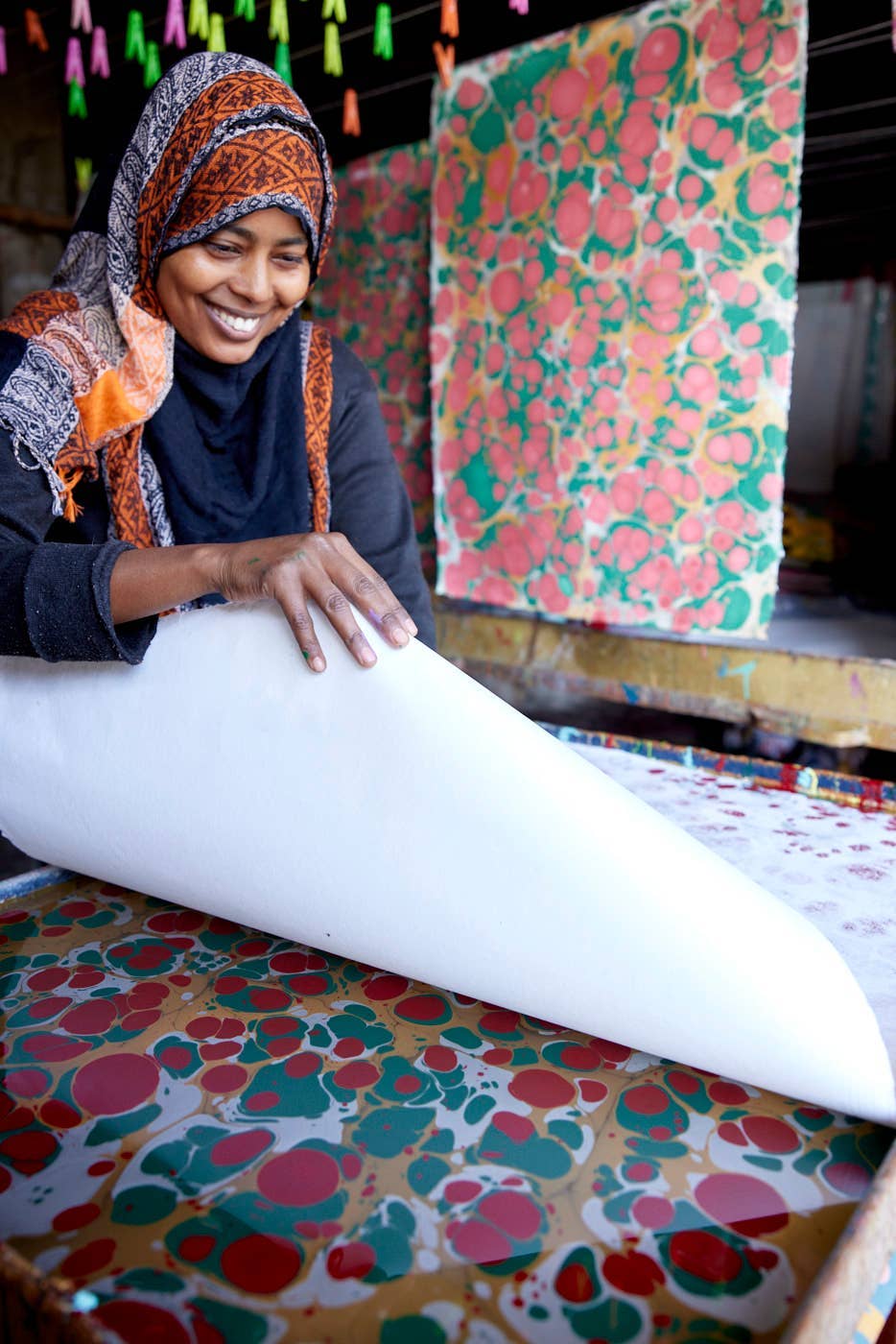 Hand Marbled Gift Bags (Small) - Christmas Glitz