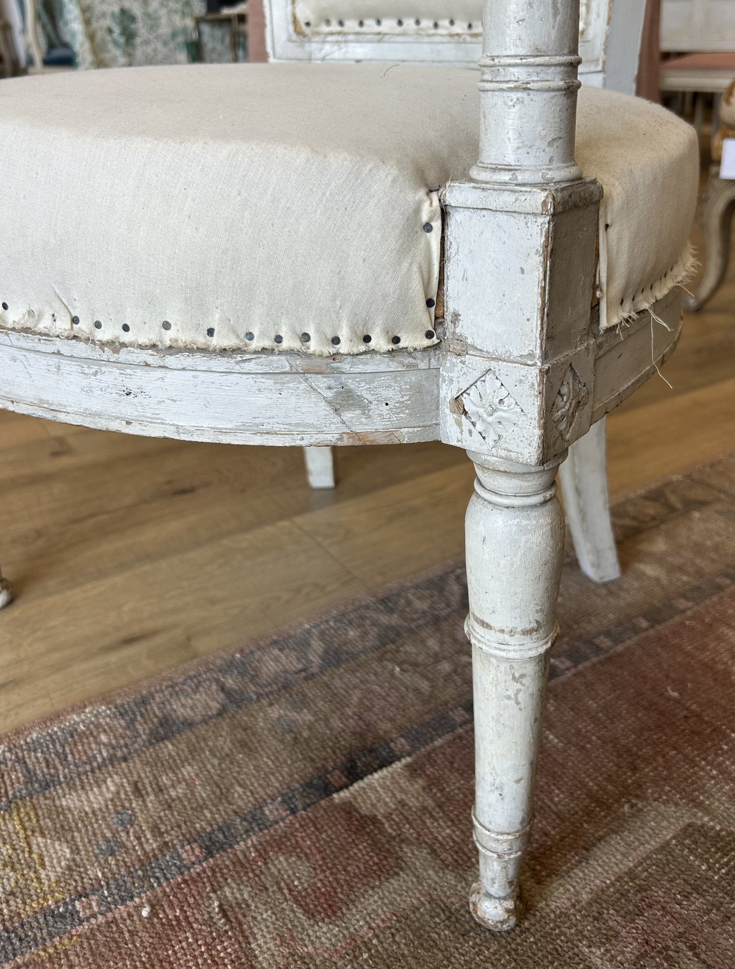 French Revival Louis XVI Painted Arm Chair