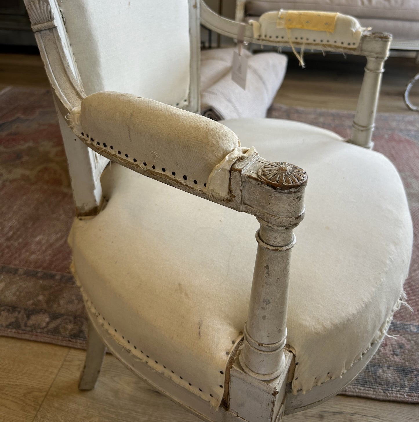 French Revival Louis XVI Painted Arm Chair