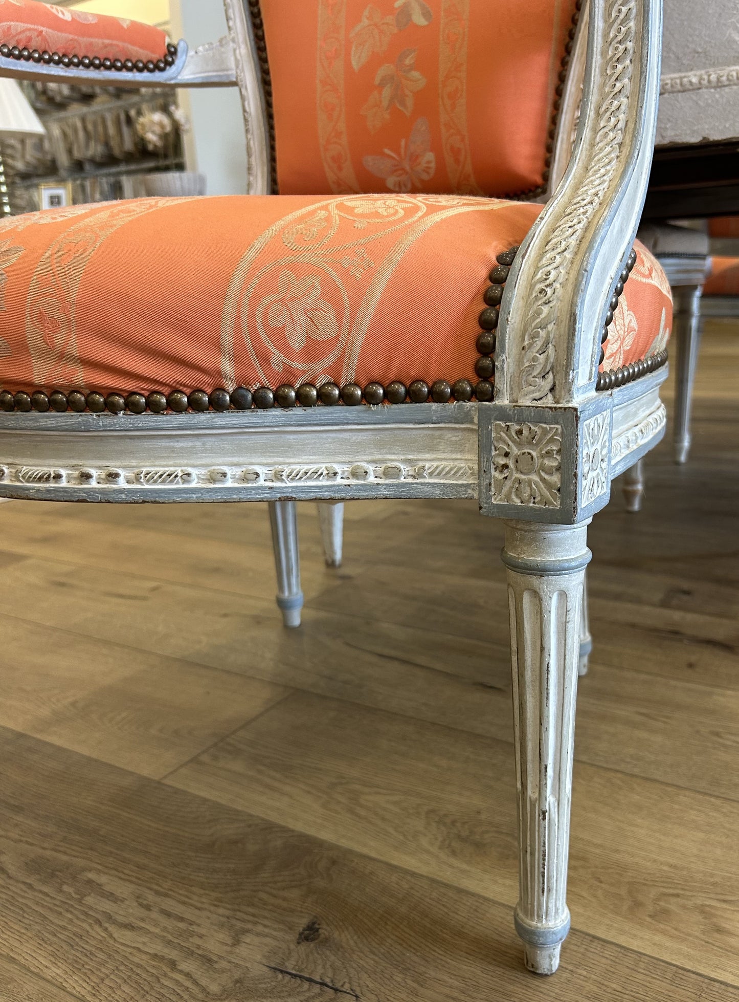 Pair of French Louis XVI Fauteuil Chairs with Original Upholstery